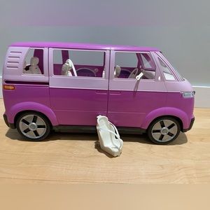 BARBIE Vintage purple VW Volkswagen Van bus with carseat